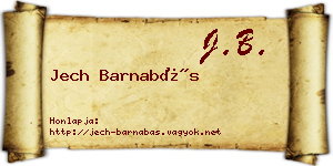 Jech Barnabás névjegykártya